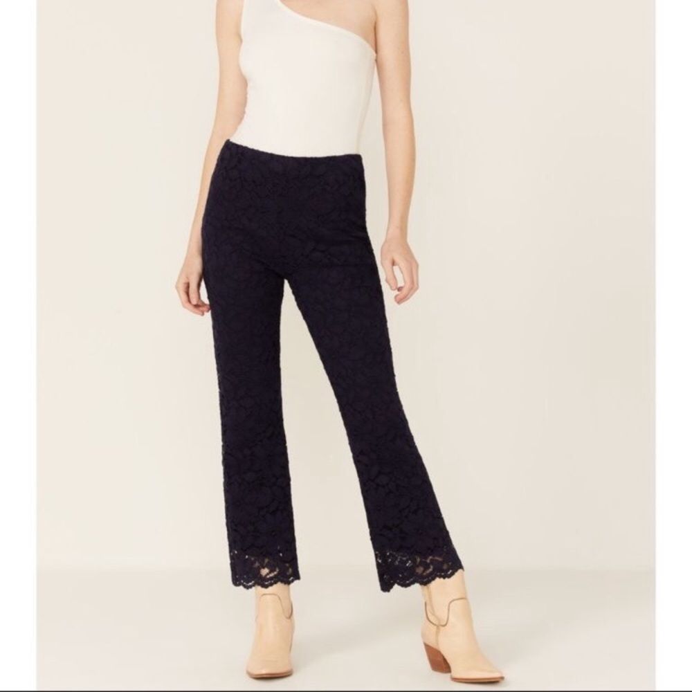 Free People Wild Laces Pull On Flare Pants Disco Indigo